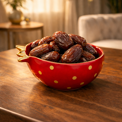 Half Pomegranate Bowl – Red with 22K Gold Plating