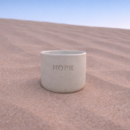 Hope Engraved Single Ceramic Cup -Large- Desert Color