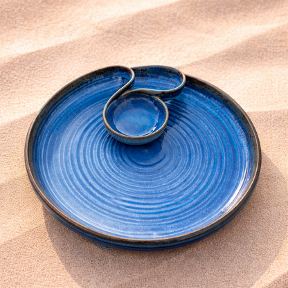 Lujain – Handcrafted Ceramic Chip & Dip Platter - Big