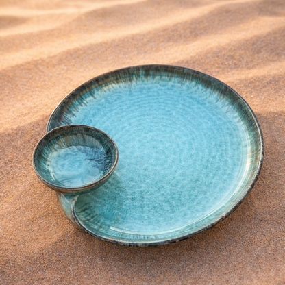 Nahla Handmade Chip & Dip Platter – Big – Light Green