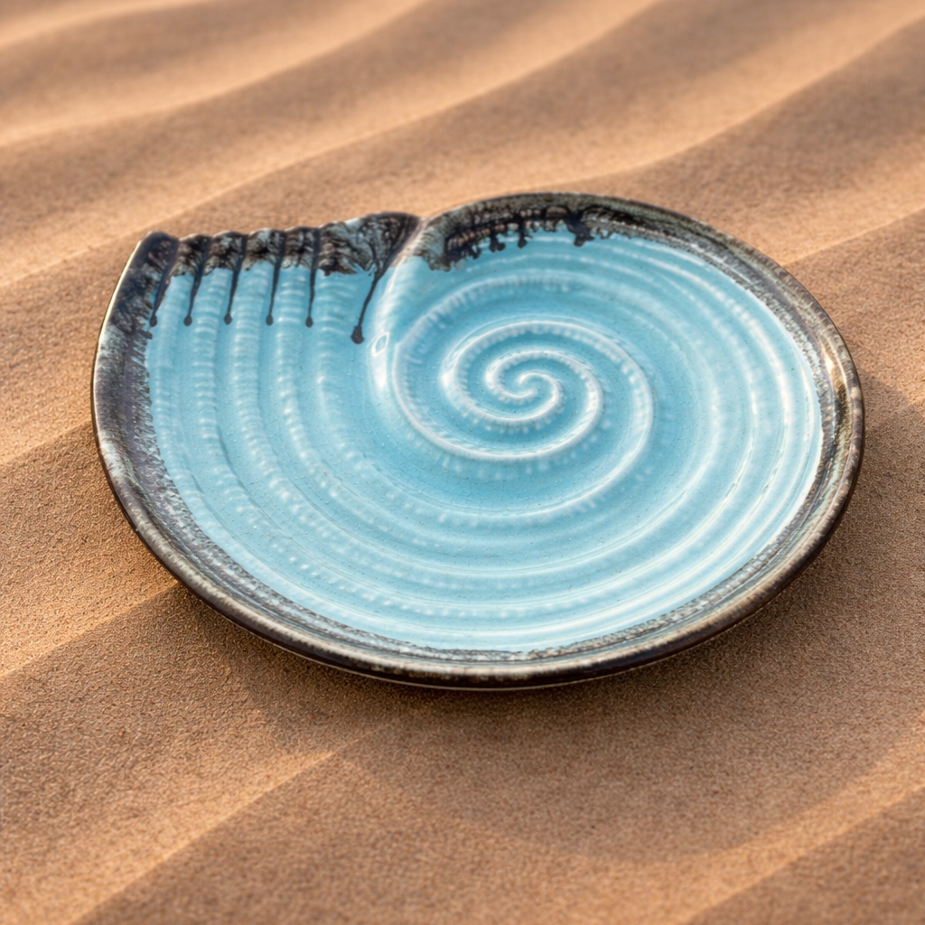 Coastal Blue Handmade Ceramic Serving Platter