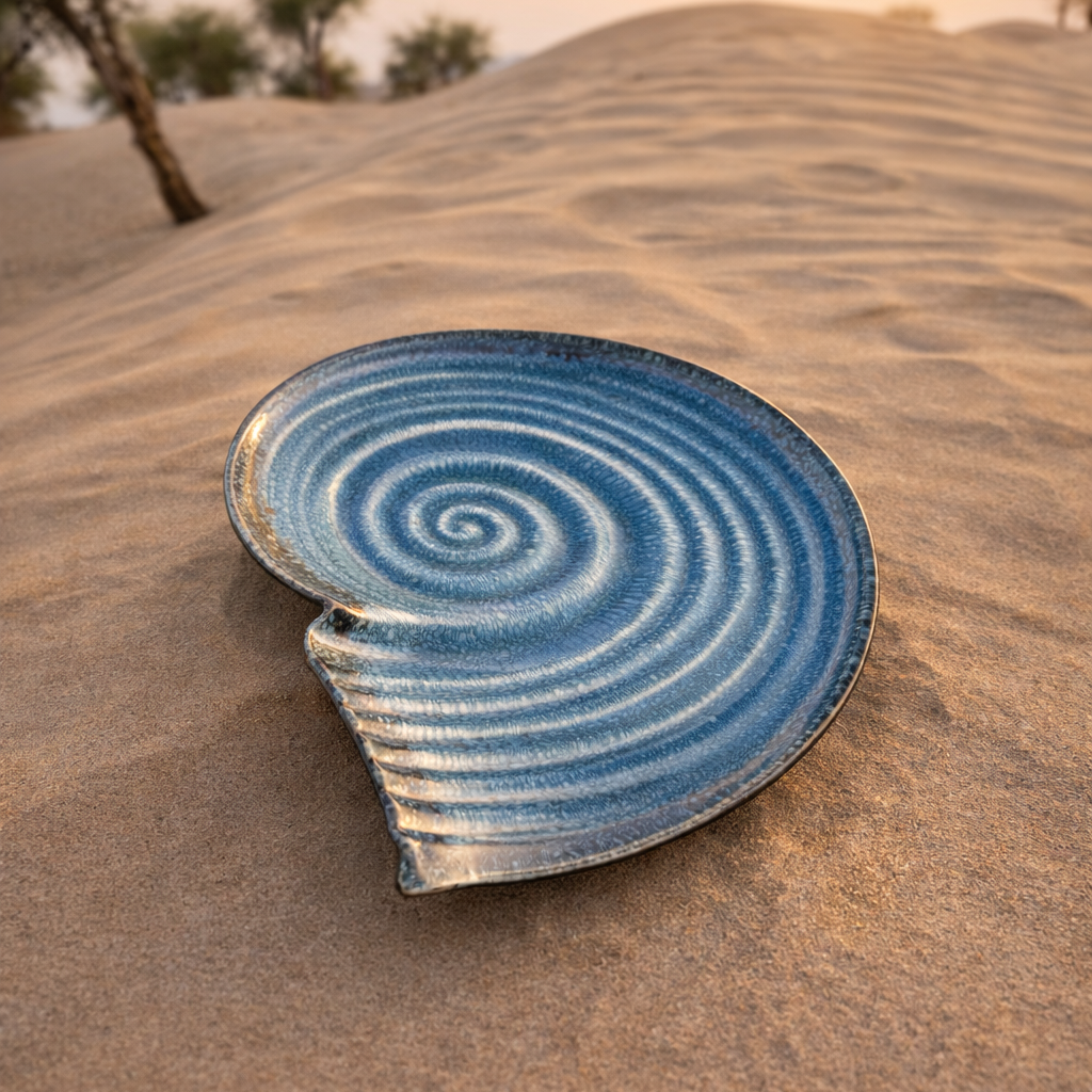 Coastal Blue Handmade Ceramic Serving Platter