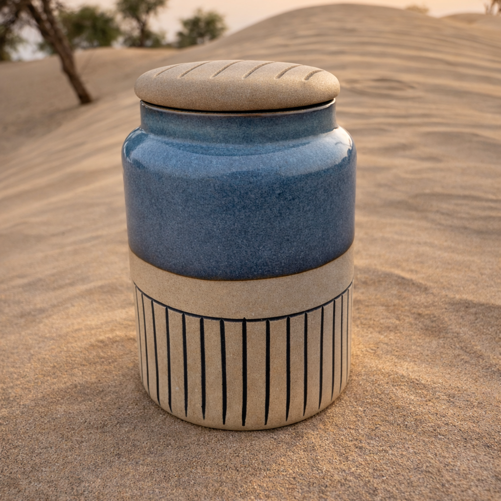 Coastal Clay Artisan Storage Jar – 14 cm