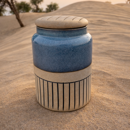 Coastal Clay Artisan Storage Jar – 14 cm