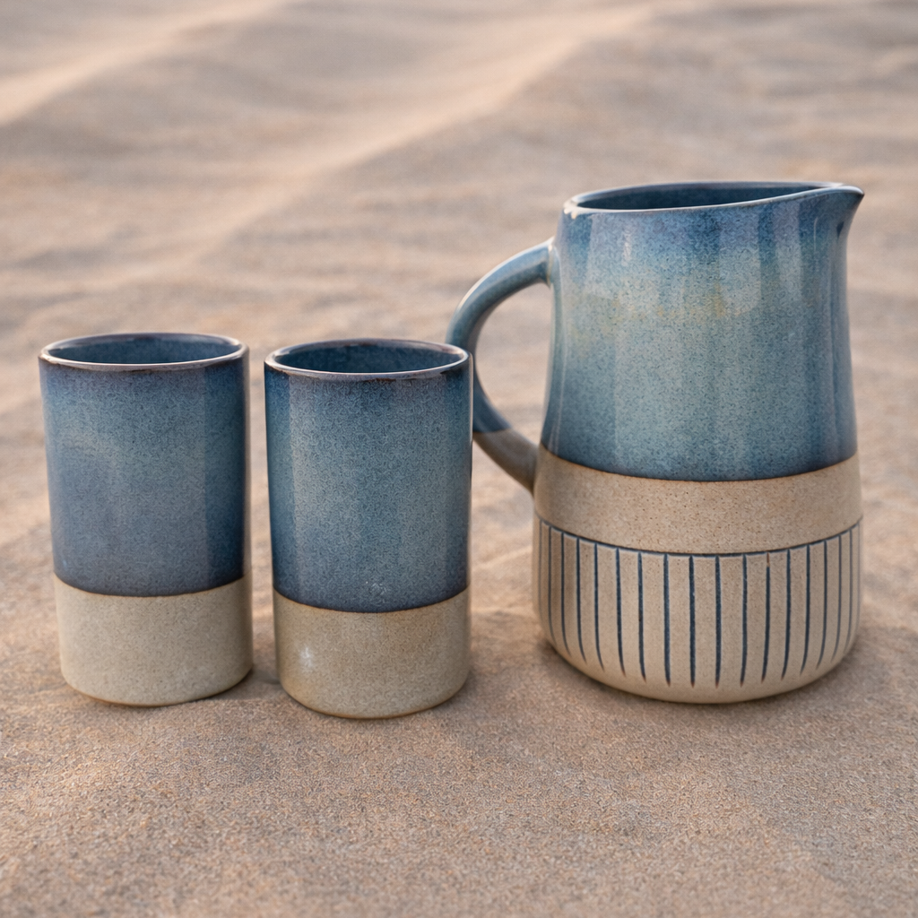 Seaside Earth Handcrafted Jug & Glass Set