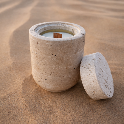 Luxury Marble Soy Wax Candle Jar with Lid - Oud