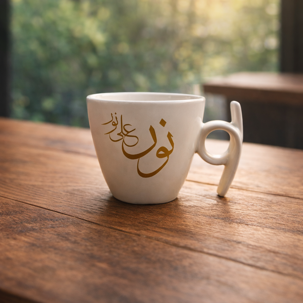 Light Upon Light Calligraphic Knot Mug