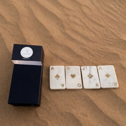 Playing Card Marble Coaster Set of 4