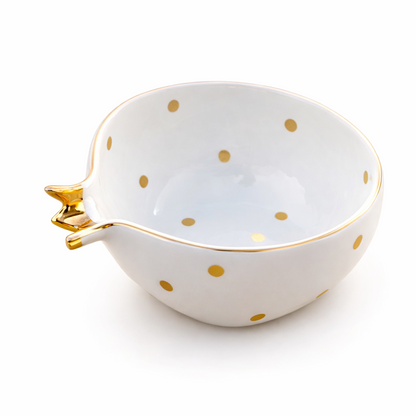 Half Pomegranate Bowl –Ivory with 22K Gold Plating