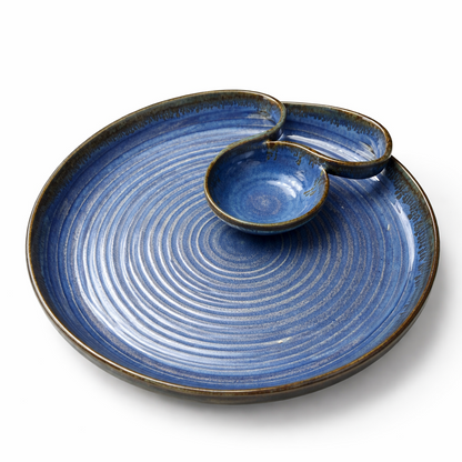Lujain – Handcrafted Ceramic Chip & Dip Platter - Big