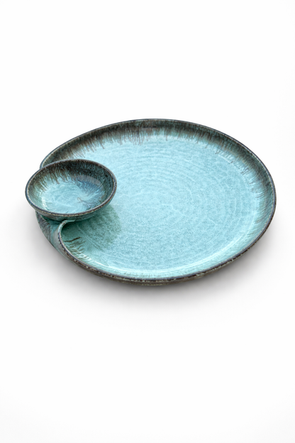 Nahla Handmade Chip & Dip Platter – Big – Light Green