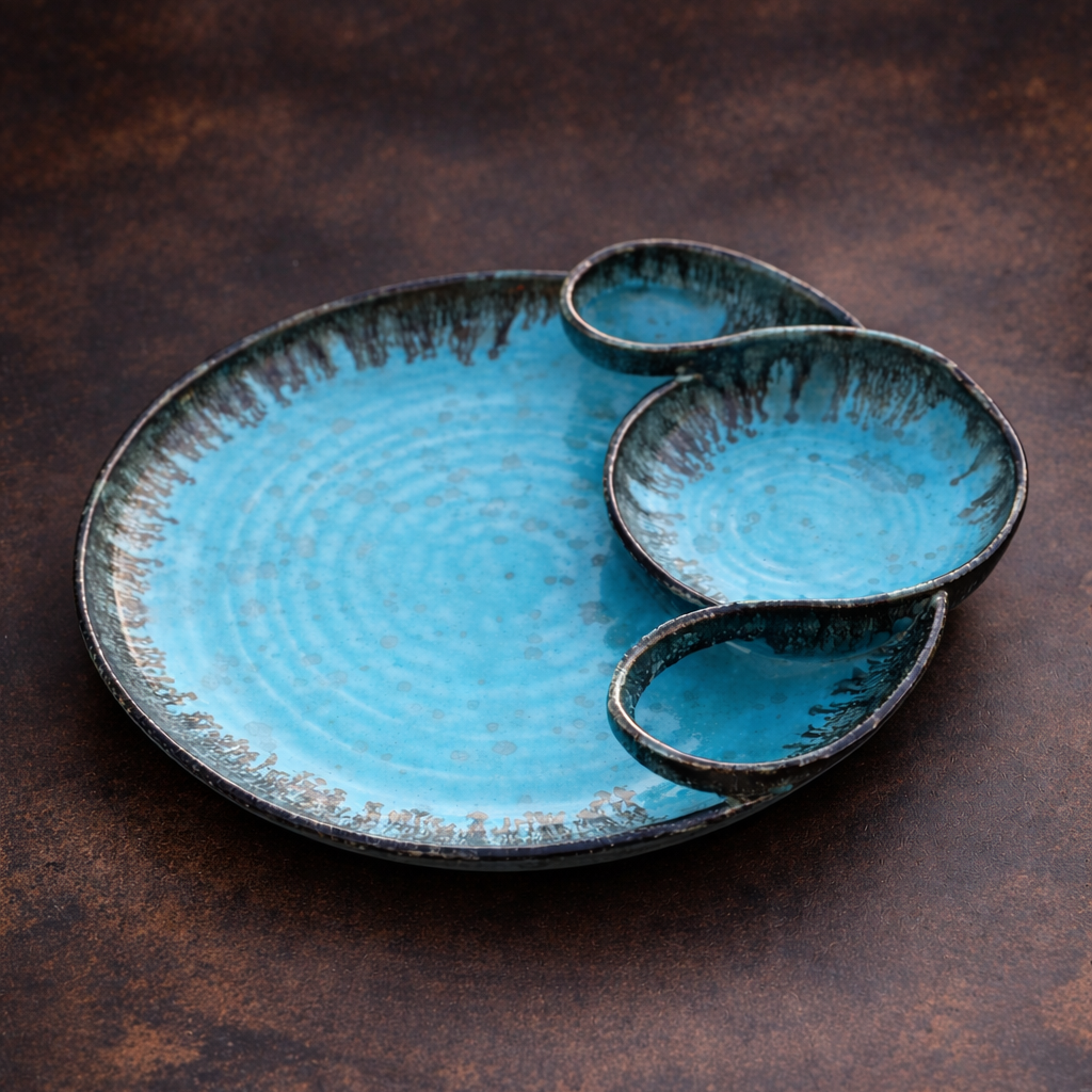 Bahira– Handcrafted Ceramic Chip & Dip Platter - Bug
