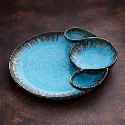 Bahira– Handcrafted Ceramic Chip & Dip Platter - Bug