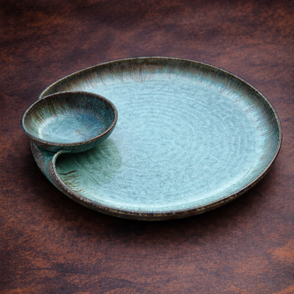 Nahla Handmade Chip & Dip Platter – Big – Light Green
