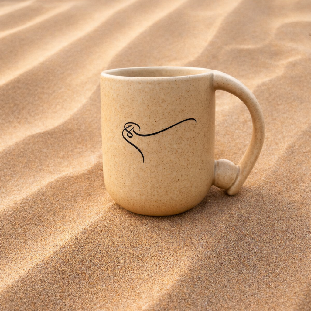 Peace Calligraphic Ball Mug – Sand color