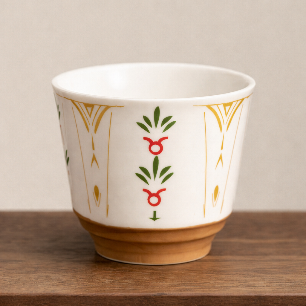 Heena Ceramic Cup - Set of 2– Colorful Arabic Print - in Gift Box