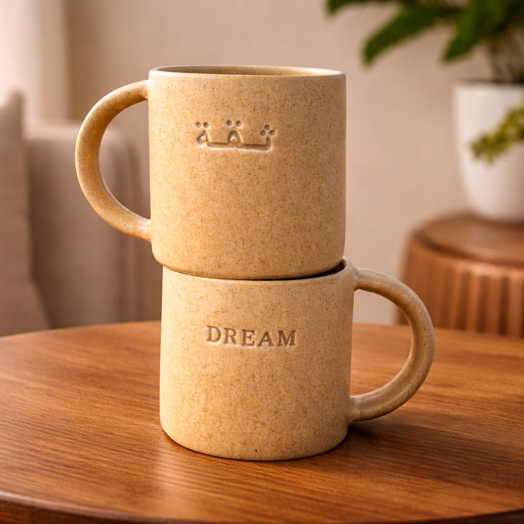 Dream and Trust Mug Gift Set of 2 - Arabic & English engraved