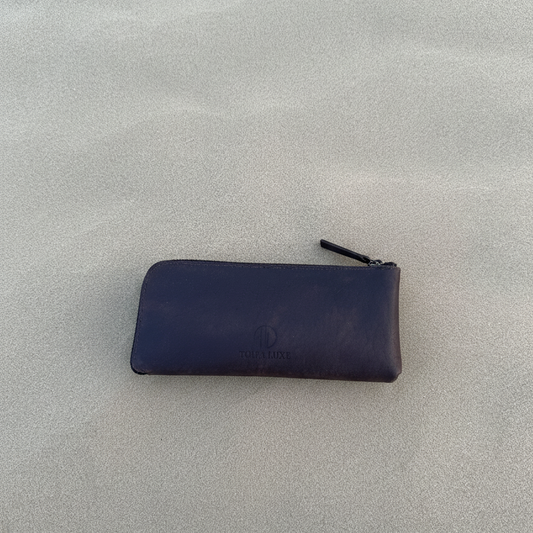 Handcrafted Genuine Leather Zipper Pouch – Brown