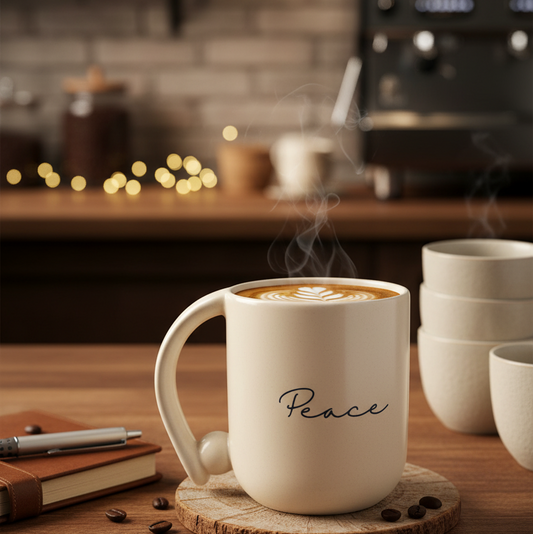 Peace Calligraphic Ball Mug Single