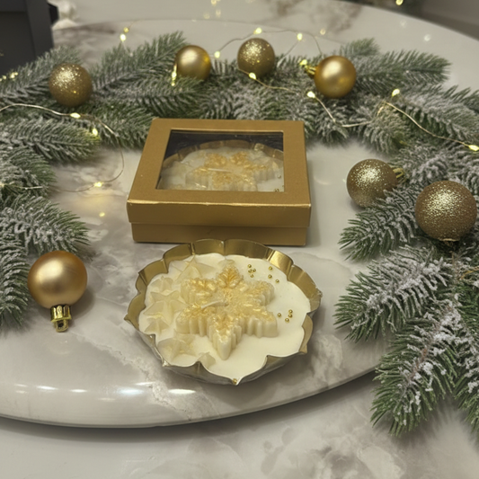 Golden Star Sculpture Candle in Gift Box