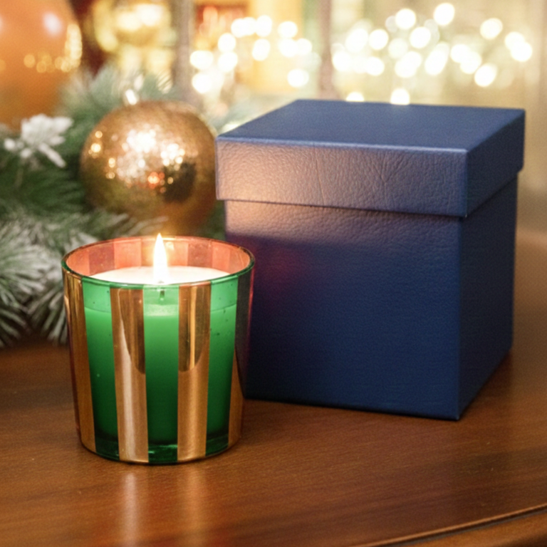 Emerald Glow Soy Candle in Gift Box