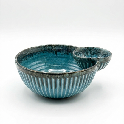 Forest Curve – Handcrafted Ceramic Bowl with Side Dip