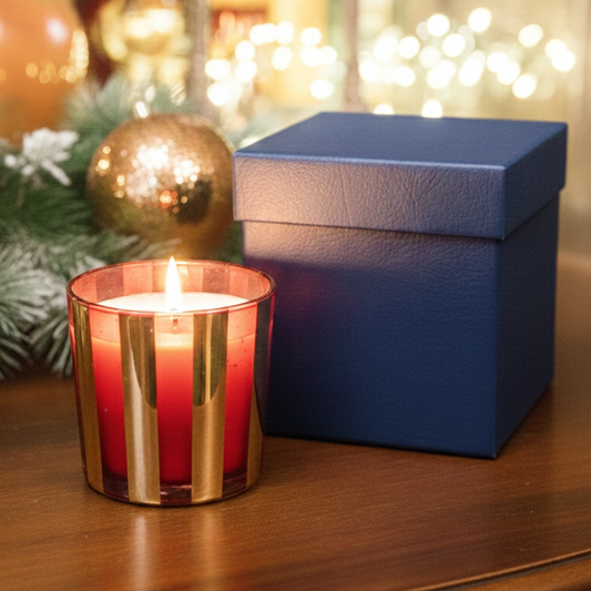 Crimson Glow Soy Candle in Gift Box