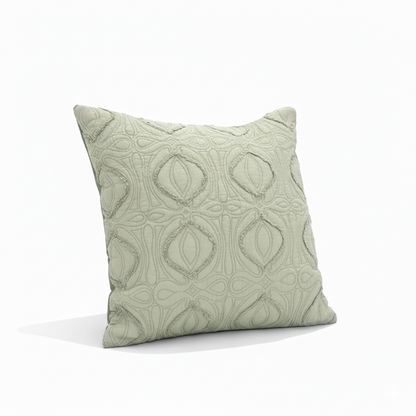 Sage Green Quilted Cotton Cushion – 45 x 45 cm