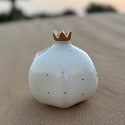Pomegranate Ceramic Vase – Ivory