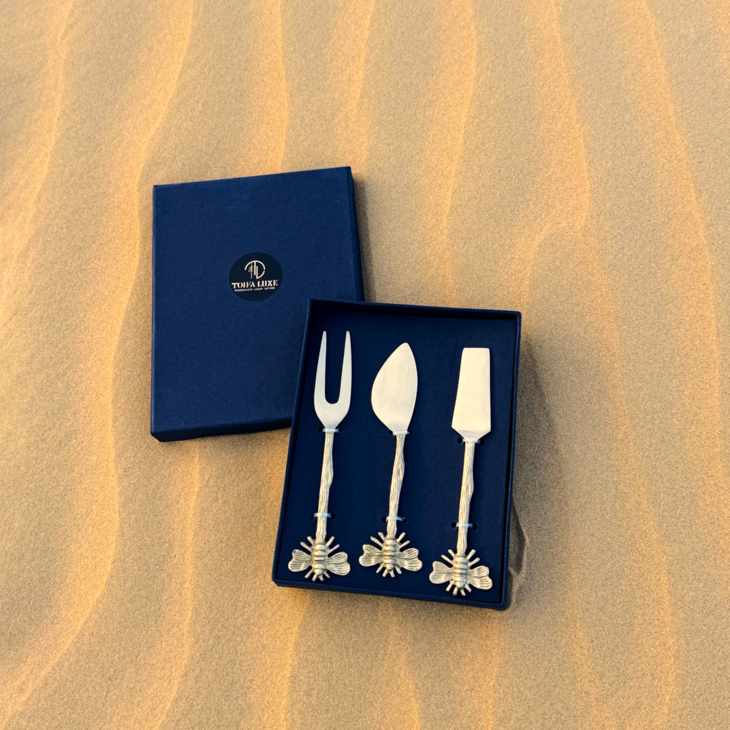 Bee Brass Cheese Knife Set of 3