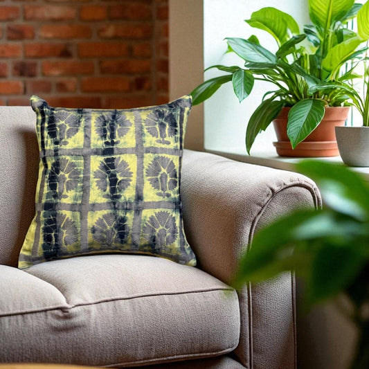 Zohra Yellow Square Decorative Cushion