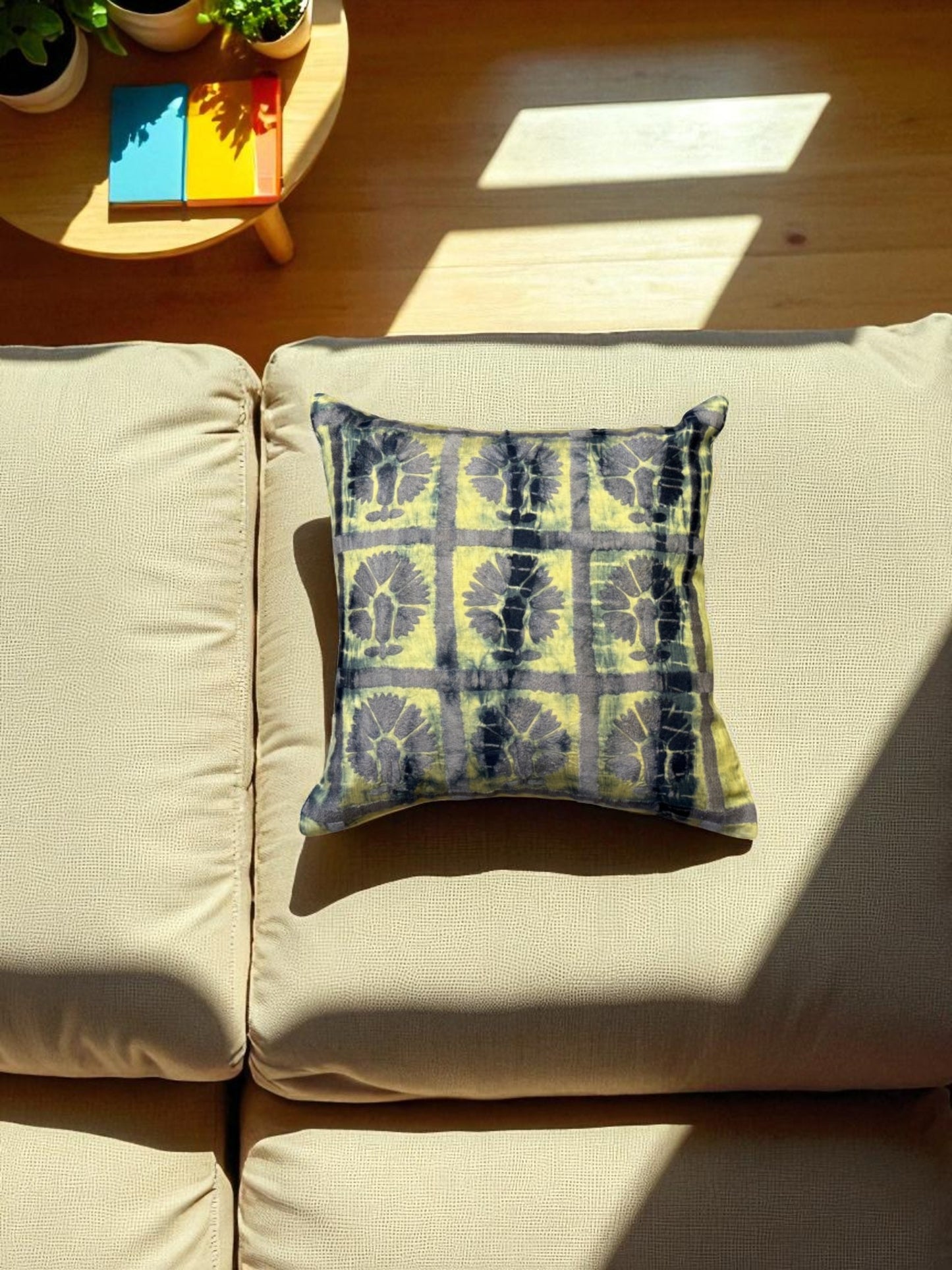 Zohra Yellow Square Decorative Cushion