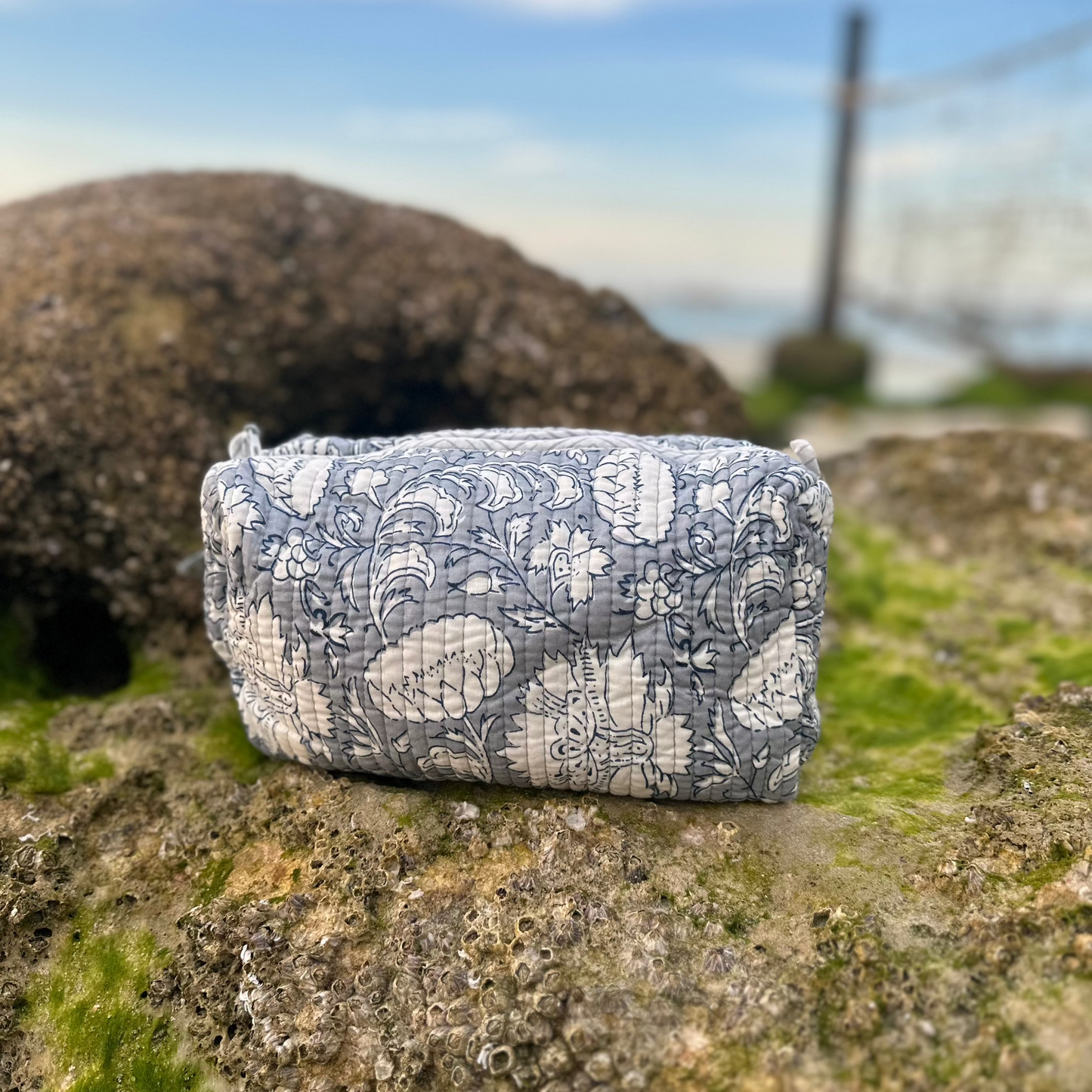 Lila Handmade Block Printed Pouch - Large