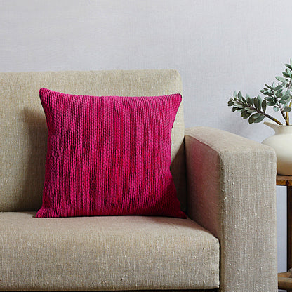 Pink Hand-Pleated Velvet Cushion – 45 x 45 cm