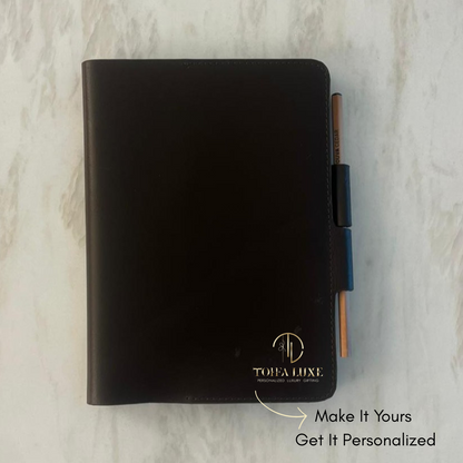 Personalized Engraving Premium Leather Diary - Black