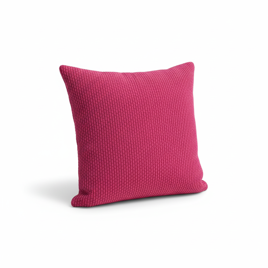 Pink Hand-Pleated Velvet Cushion – 45 x 45 cm