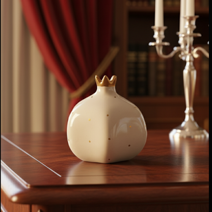 Pomegranate Ceramic Vase – Ivory