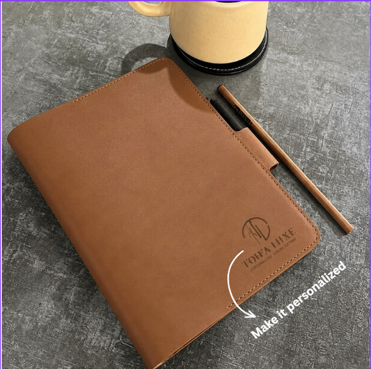 Personalized Premium Leather Diary – Tan