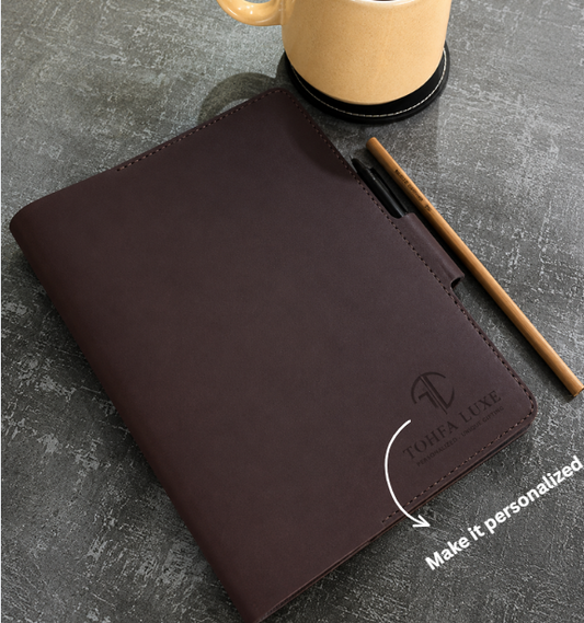 Personalized Engraving Premium Leather Diary - Brown