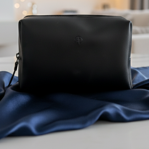 The Black Voyage Leather Travel Pouch