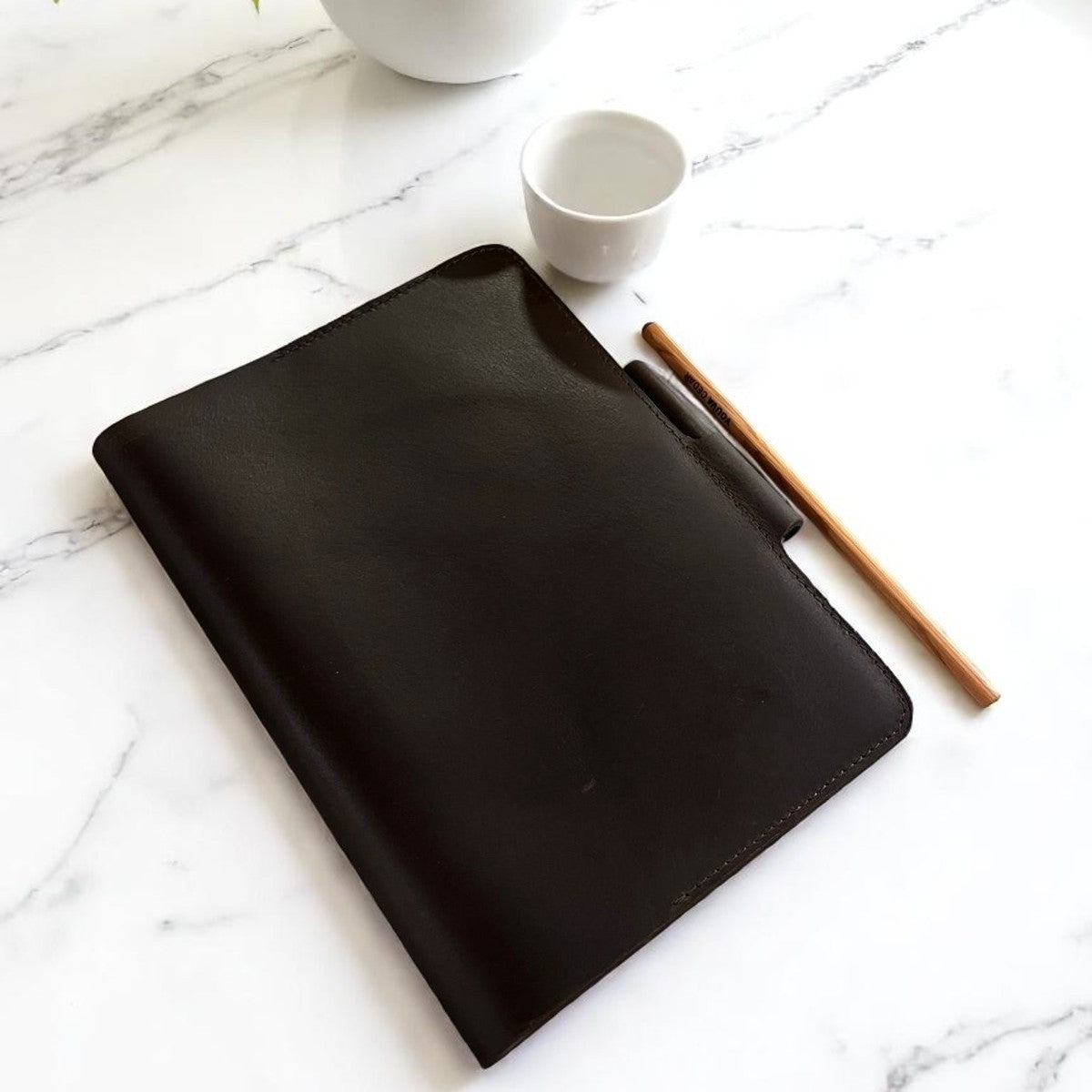 Personalized Engraving Premium Leather Diary - Black