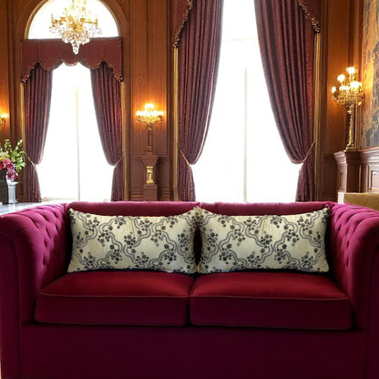 Beige & Gold Handwoven Silk Cushion – 30 x 60 cm