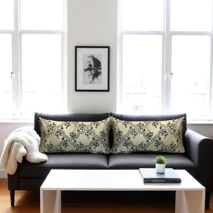 Beige & Gold Handwoven Silk Cushion – 30 x 60 cm