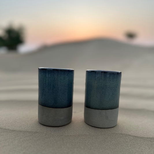 Seaside Earth Handcrafted Ceramic Glass- Set of 2