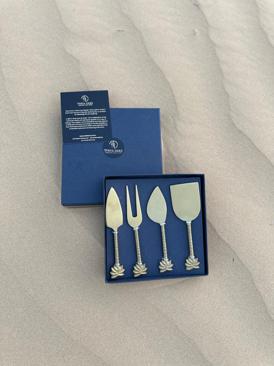 Palm Brass Cheese Knife Set of 4