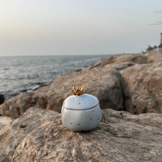 Handmade Lidded Annar Bowl Grey - Single