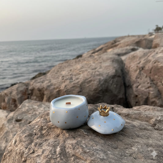 Lidded Annar Grey Soy Wax Candle - Single