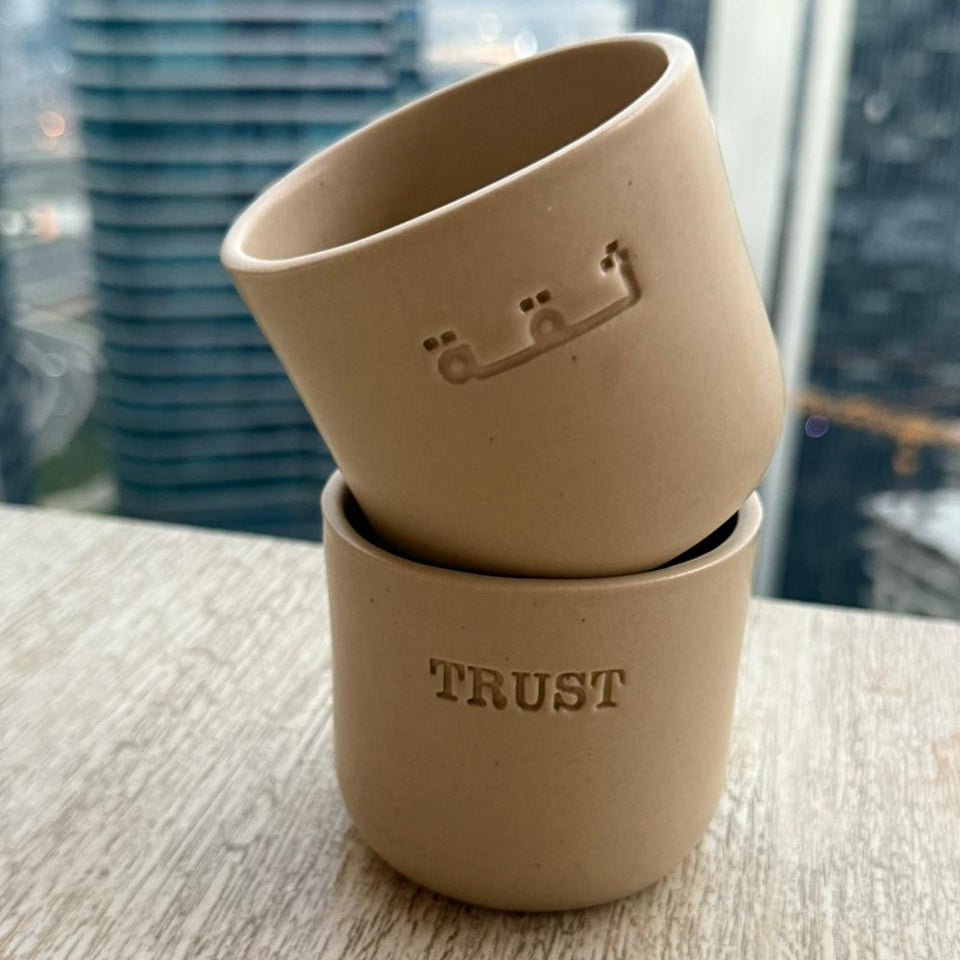 Trust Engrave Single Ceramic Cup- Large - Desert Color