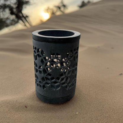 Safa Marble Diffuser – Hand-Cut Floral Charcoal Diffuser