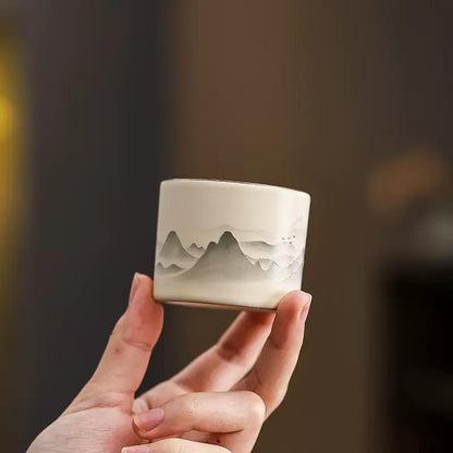 Jabal Espresso Cups – Arabic Desert Mountain Design (Set of 2)